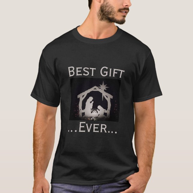 Camiseta Preta de Natal Melhor Presente de Sempre (Frente)