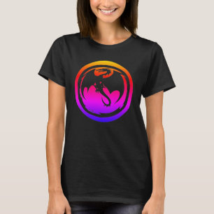 Camiseta preta de néon Black Dragon para mulheres