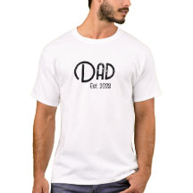 Camiseta Preta de Pai Estabelecido com Letra Grung