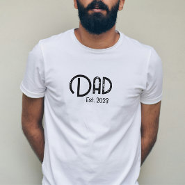Camiseta Preta de Pai Estabelecido com Letra Grung