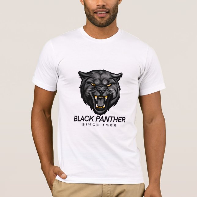 Camiseta preta de pantera (Frente)