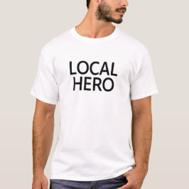 Camiseta Preta de Texto Local Hero Canção Toon Geo