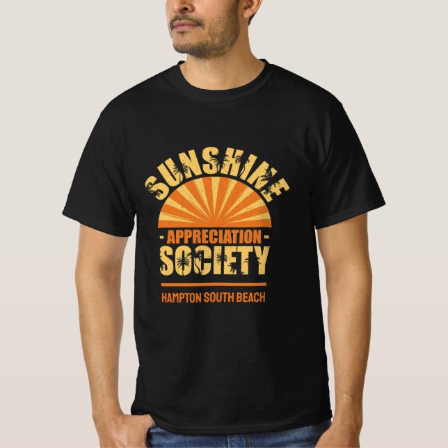 Camiseta Preta de Verão da Sociedade Custom Sunshi (Frente)