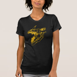 Camiseta preta do crânio do cão do diabo