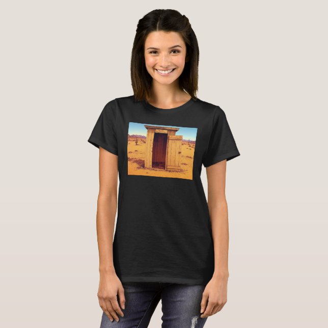 Camiseta preta do Desert Outhouse (Frente Completa)