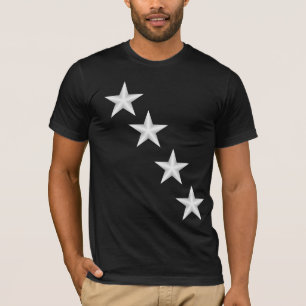 Camiseta Preta do Homem com Estrelas Diagonais