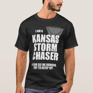 Camiseta Preta do Kansas Tornado Storm Chaser