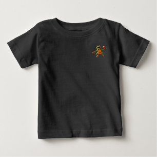 Camiseta preta do sapo de basquete para bebê frent