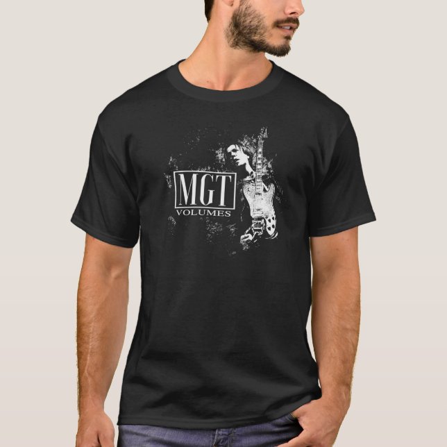 Camiseta preta dos volumes de MGT (Frente)