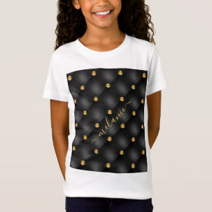 Camiseta Preta e Dourada com Nome Personalizado