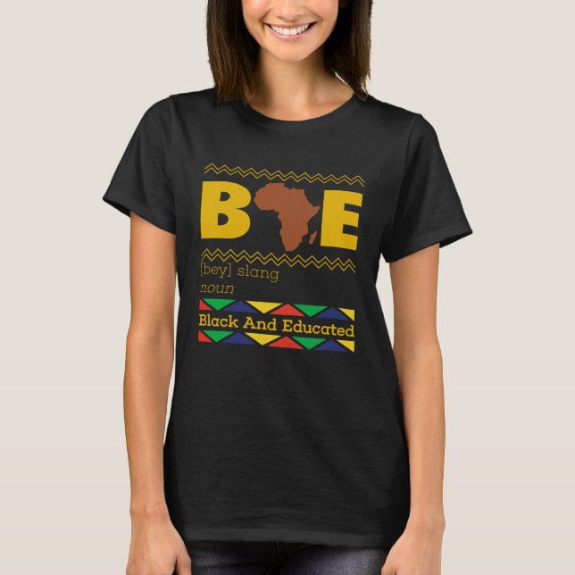 Camiseta Preta E Educada Bae Orgulho Negro Poder Da Garota  (Frente)