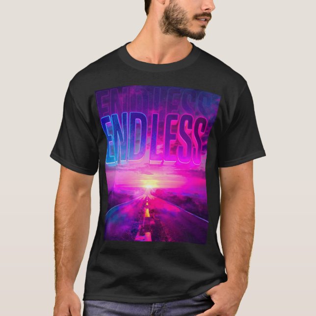 Camiseta Preta ENDLESS Neon Highway Dark - RAMHEAR (Frente)