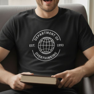 Camiseta Preta Engraçada do Departamento de Pensar