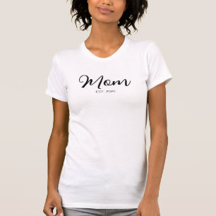 Camiseta Preta Estabelecida com Fonte Script da Ma