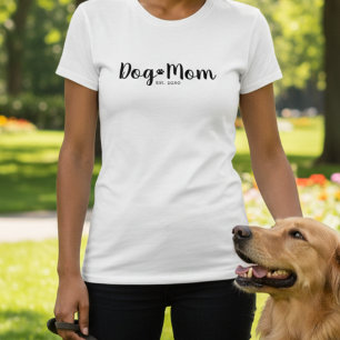Camiseta Preta Estabelecida Mãe de Cachorro Script