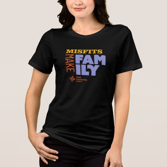 Camiseta Preta Família dos Inadaptados (Frente)