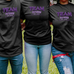 Camiseta Preta Família Tripulação Esportes Nome Pe