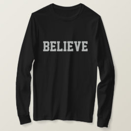 Camiseta preta feminina Believe Cristã