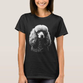 Camiseta Preta Feminina de Arte Sombria de Cachorr