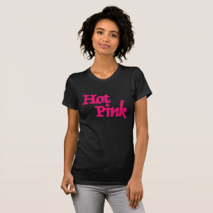 Camiseta preta feminina Hot Pink Jersey