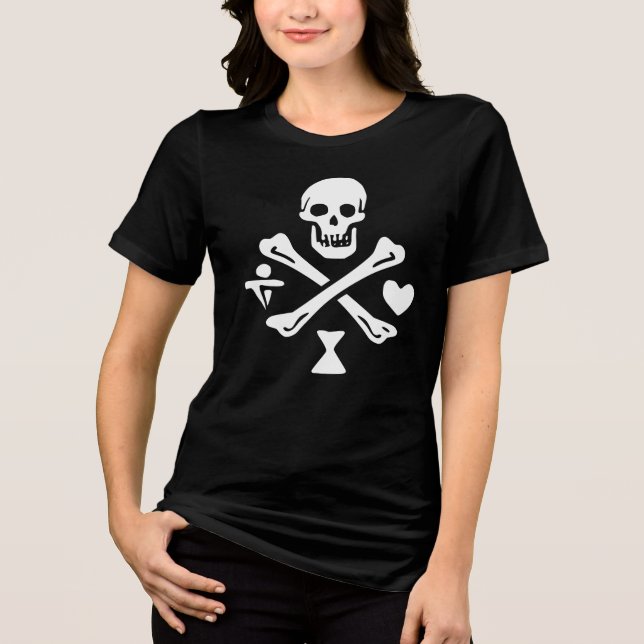 Camiseta preta feminina Red Beard (Frente)