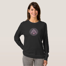 Camiseta Preta Feminina Símbolo de Olho Abstrato |