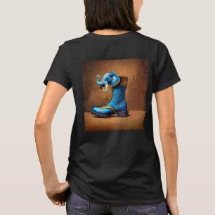 Camiseta preta feminina Steampunk Elephant Boot co