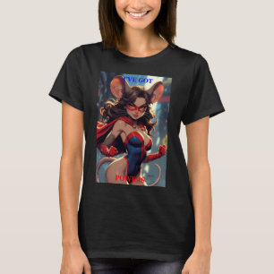 Camiseta preta feminina SuperMouse Woman Got Power