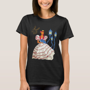 Camiseta Preta Feminina Viagem Espanha Retrô Vinta