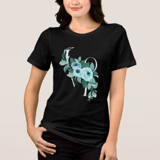 Camiseta Preta Floral LOVE | Camiseta de Flores Ro