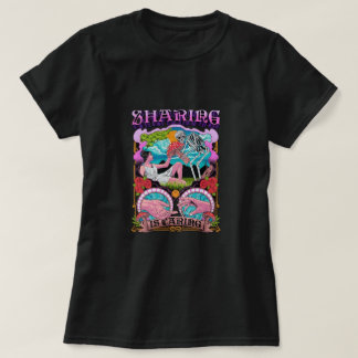 camiseta preta gráfica trendy para mulheres