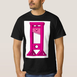Camiseta Preta, Guillotine, Rosa