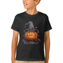 Camiseta Preta Infantil Happy Halloween