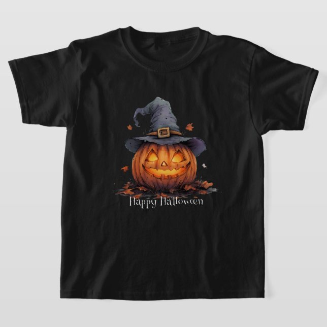 Camiseta Preta Infantil Happy Halloween (Postura )