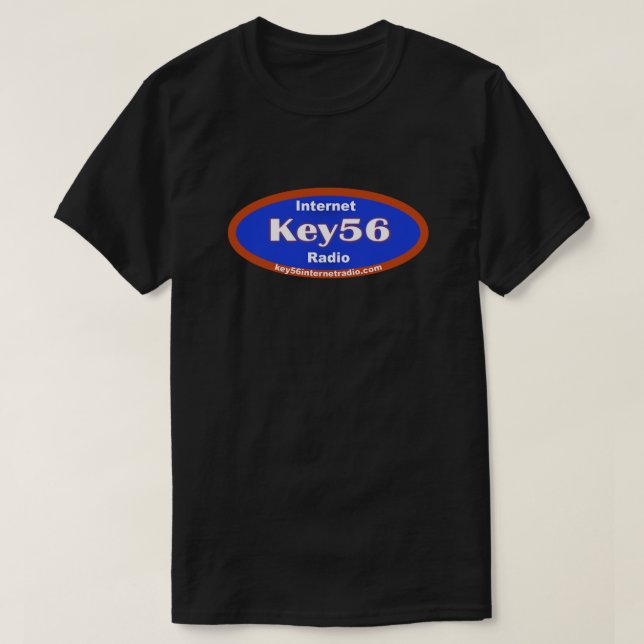 Camiseta preta Key56 Radio (Frente do Design)