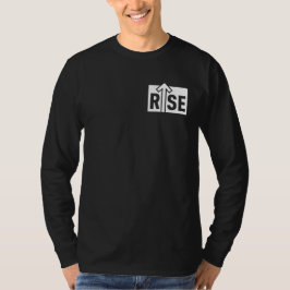 Camiseta Preta Limpa e Tipográfica de Elevação Ris