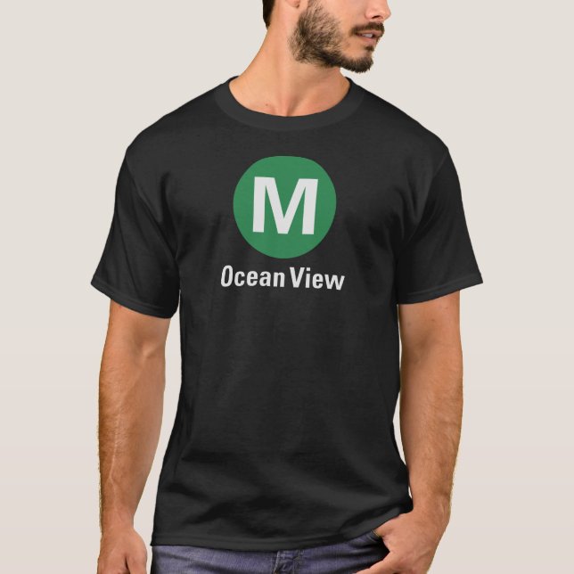 Camiseta preta M Ocean View (Frente)