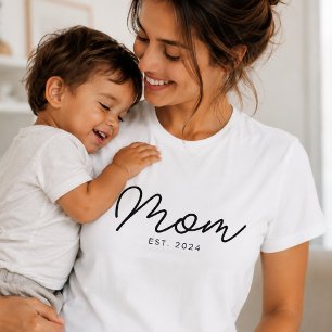 Camiseta Preta Mãe Estabelecida Letra