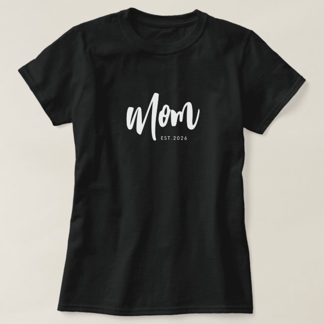 Camiseta Preta Mãe Estabelecida Rascunho (Frente do Design)