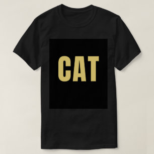 camiseta preta manga curta com desenho de gato