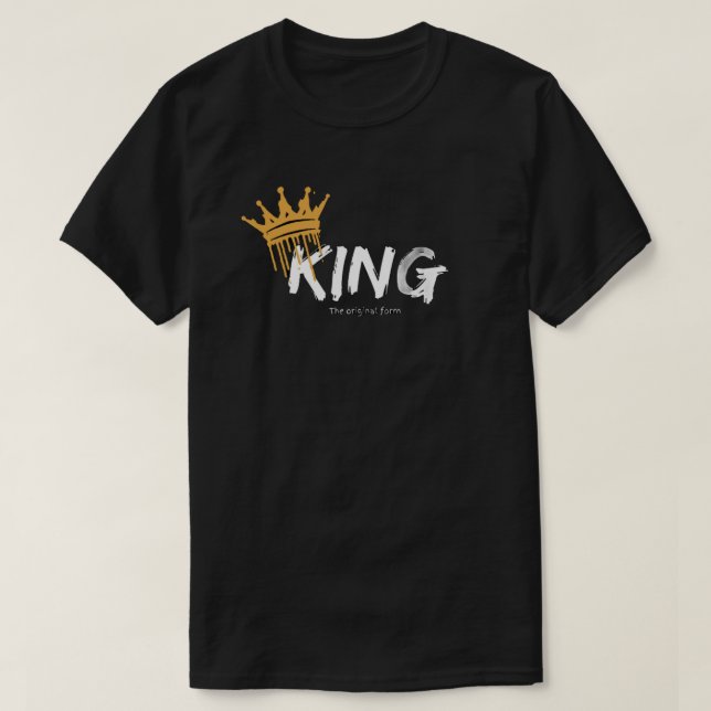 Camiseta Preta Manga Curta Design Logotipo King (Frente do Design)