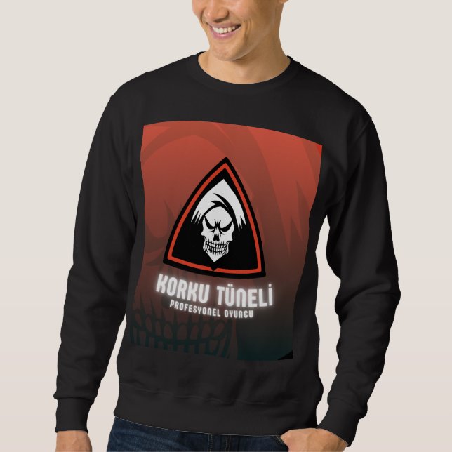 Camiseta Preta Manga Longa Com Design (Frente)