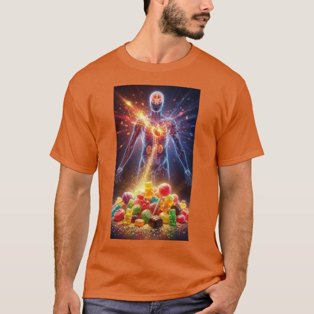 camiseta preta manga longa e corpo humano (Frente)