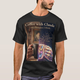 Camiseta preta masculina Café com Claude