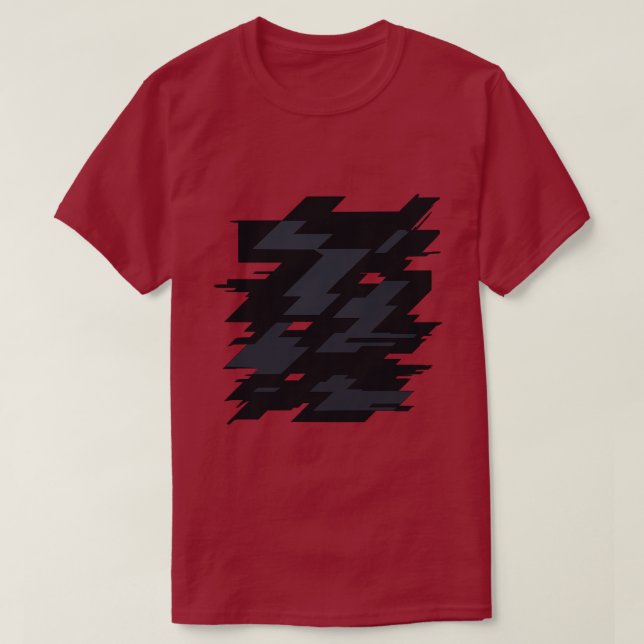Camiseta Preta Masculina de Arte Glitch (Frente do Design)