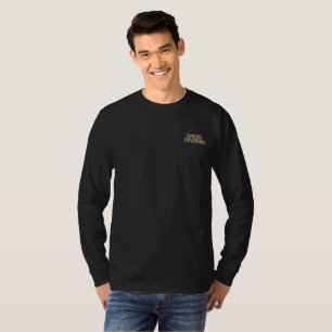 Camiseta preta masculina de manga longa com bolso 