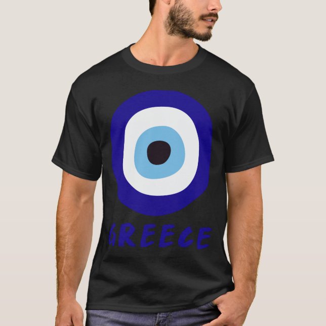 Camiseta Preta Masculina Olho Grego do Mal (Frente)