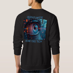 camiseta preta masculina Quantum Eye tech costas