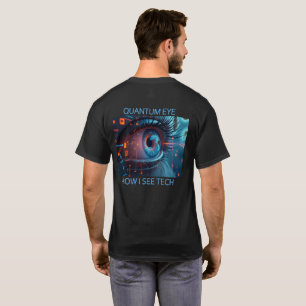 camiseta preta masculina Quantum Eye tech costas