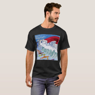 Camiseta preta masculina Surf Magnet